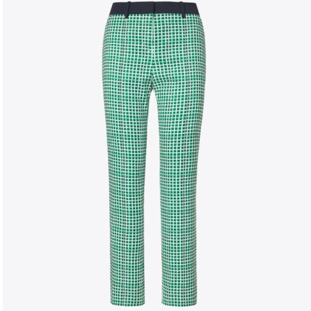 Tory Burch Green Checkered Pants